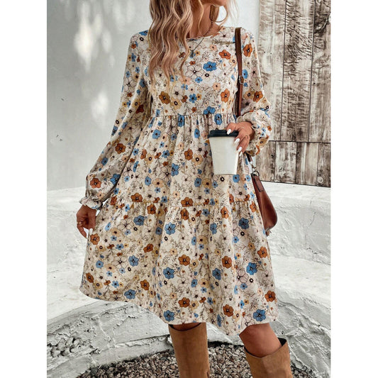 Robe d'été aérienne pour femmes avec des détails en volants et des manches bouffantes Chic und Stil