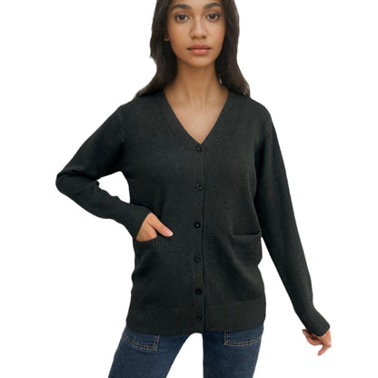 Dames élégante gilet en tricot avec poches pratiques et fine patte de boutonnage Chic und Stil