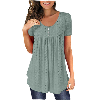 Chic and Stylish Women's Eyelet Tunic