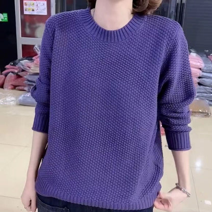 Pull-over en tricot décontracté pour femmes avec une surface texturée et une coupe ample Chic und Stil