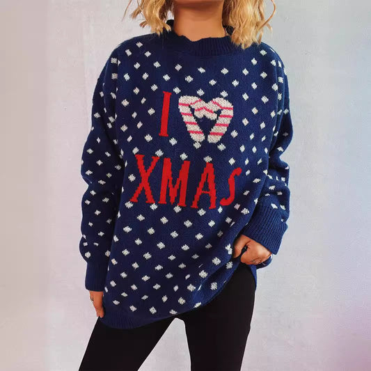 Pull en tricot pour femmes avec un design de Noël festif et une coupe décontractée Chic und Stil