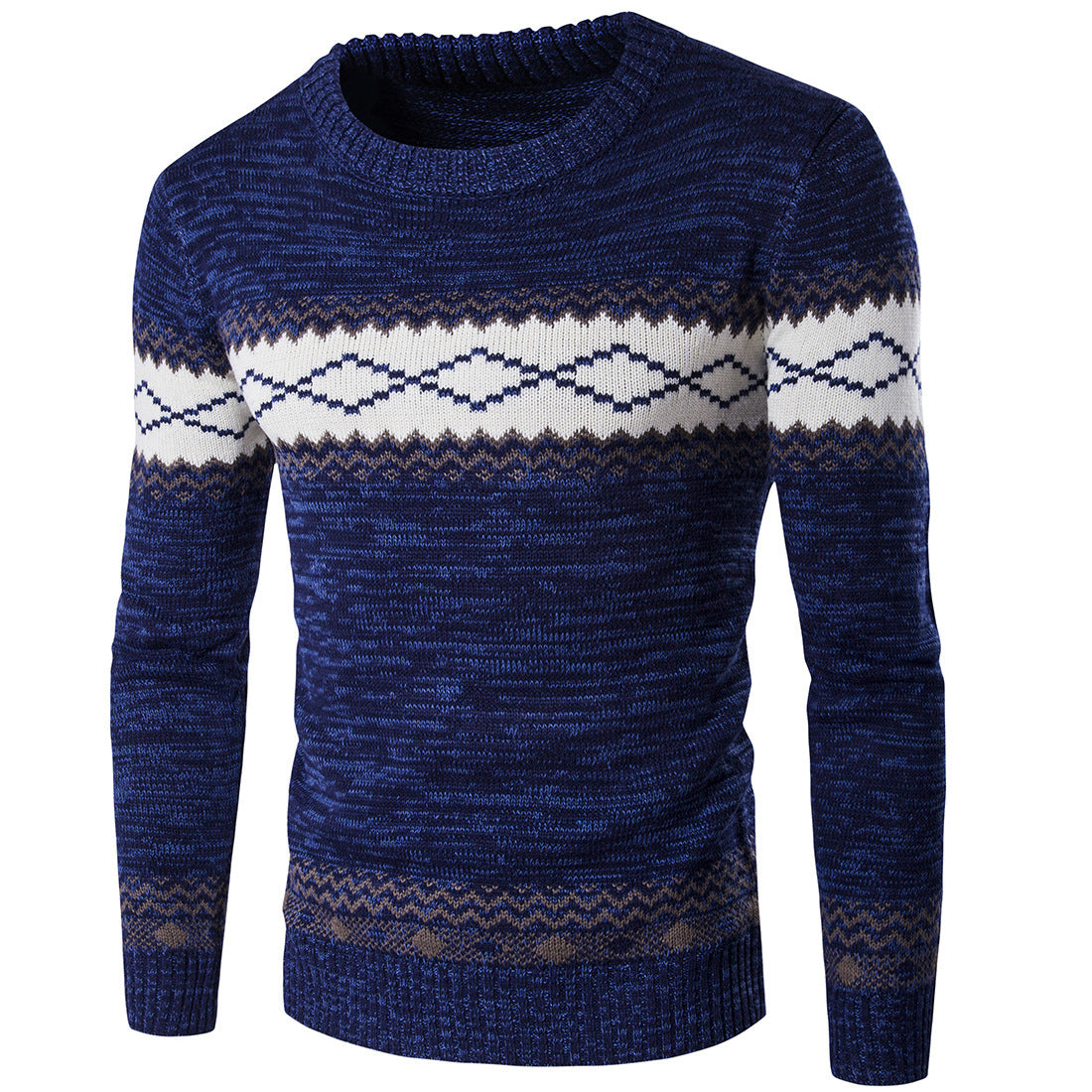 Traditional Norwegian pattern knit pullover for men Chic and Style