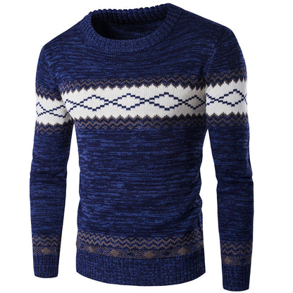 Traditional Norwegian pattern knit pullover for men Chic and Style
