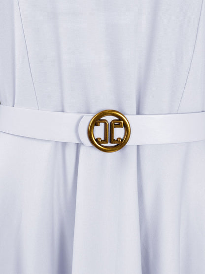 Robe midi femme avec des manches bouffantes et une ceinture à la taille Chic und Stil