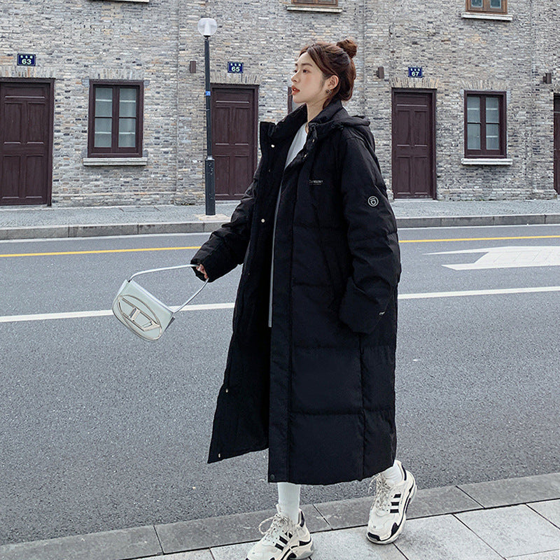 Dames élégante long parka avec capuche pratique et rembourrage chaud Chic und Stil