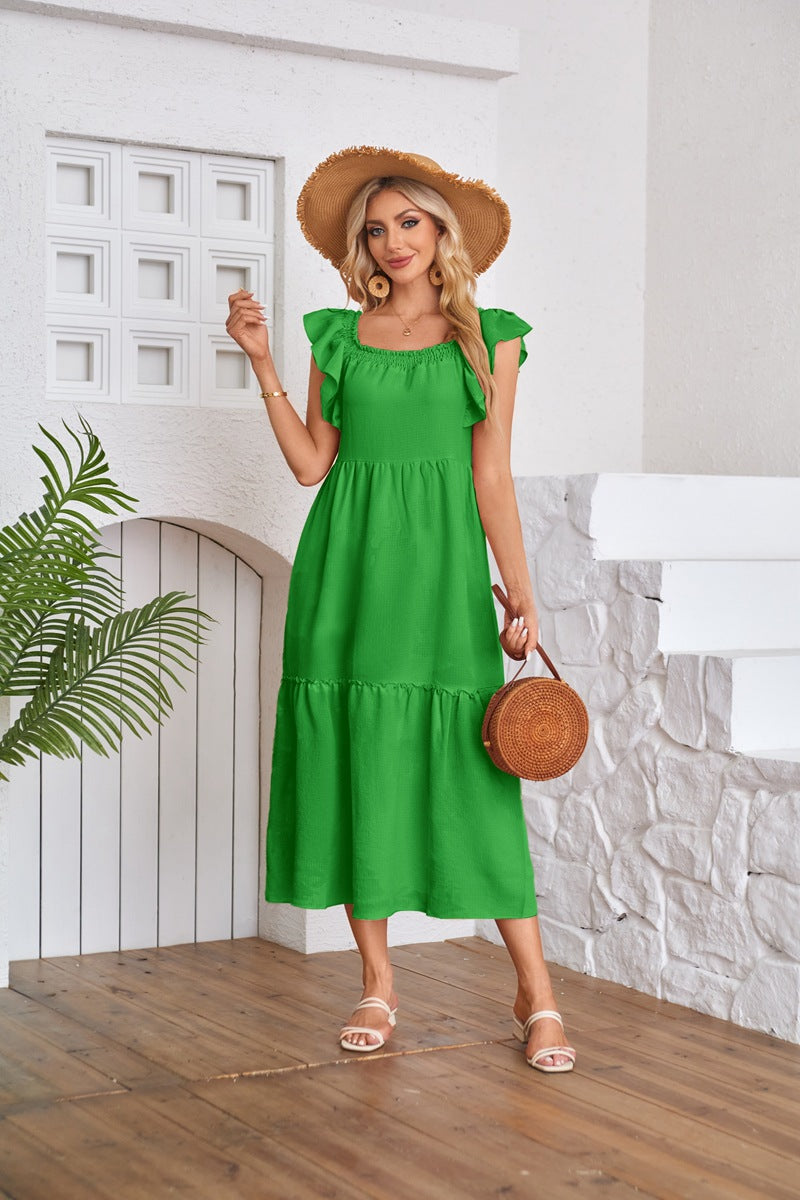 Robe maxi pour femmes avec détails en volants Chic und Stil