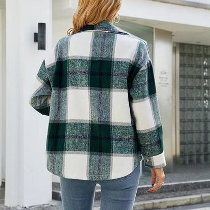 Dames Chemise en flanelle à carreaux avec boutonnière et poches Chic und Stil