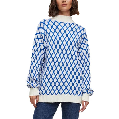 Pull décontracté pour femmes avec un motif en losanges moderne et une coupe décontractée Chic und Stil