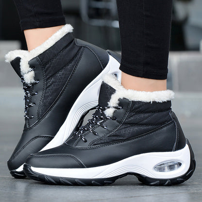 Bottes d'hiver pour femmes avec col en fausse fourrure à la mode et semelle antidérapante Chic und Stil