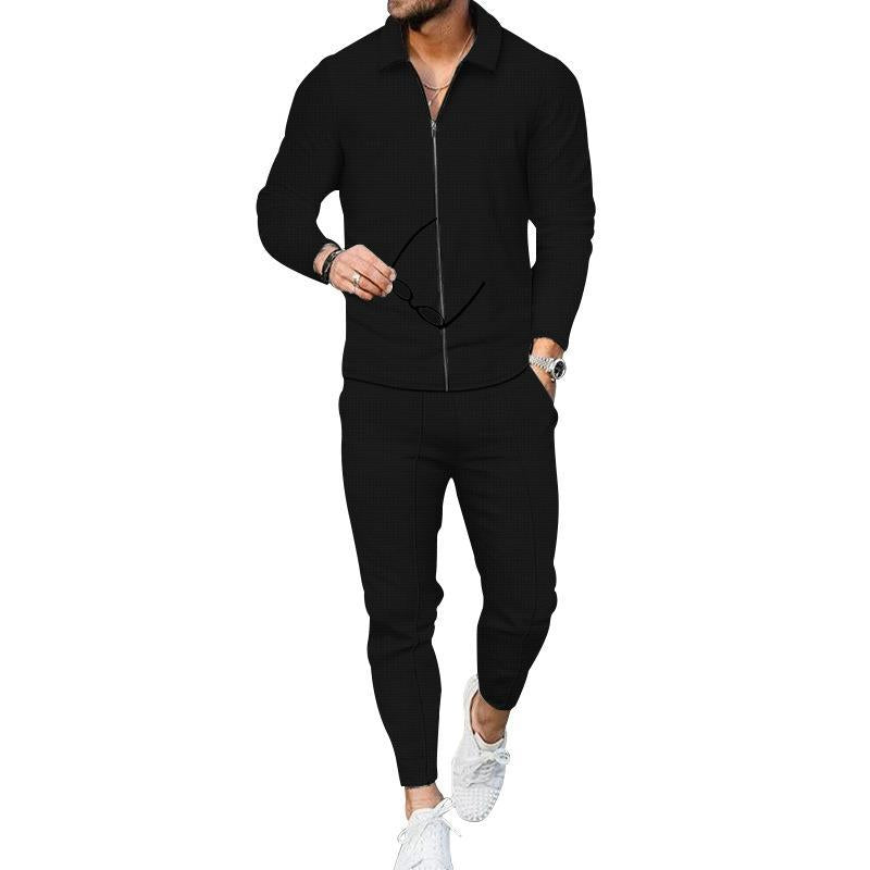 Costume de loisirs moderne pour hommes avec haut texturé et pantalon moderne Chic und Stil