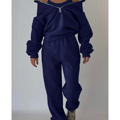 Pull over zippé décontracté pour femmes avec col montant Chic und Stil