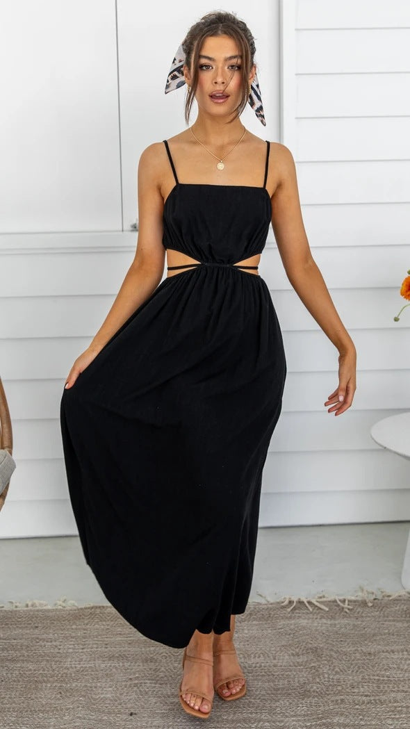Dames Robe Maxi Élégante à Découpes Chic und Stil