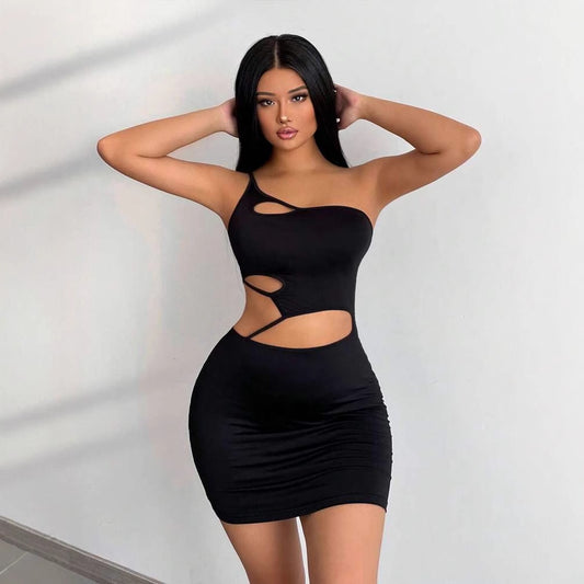 Robe mini à découpes pour femmes avec design asymétrique Chic und Stil