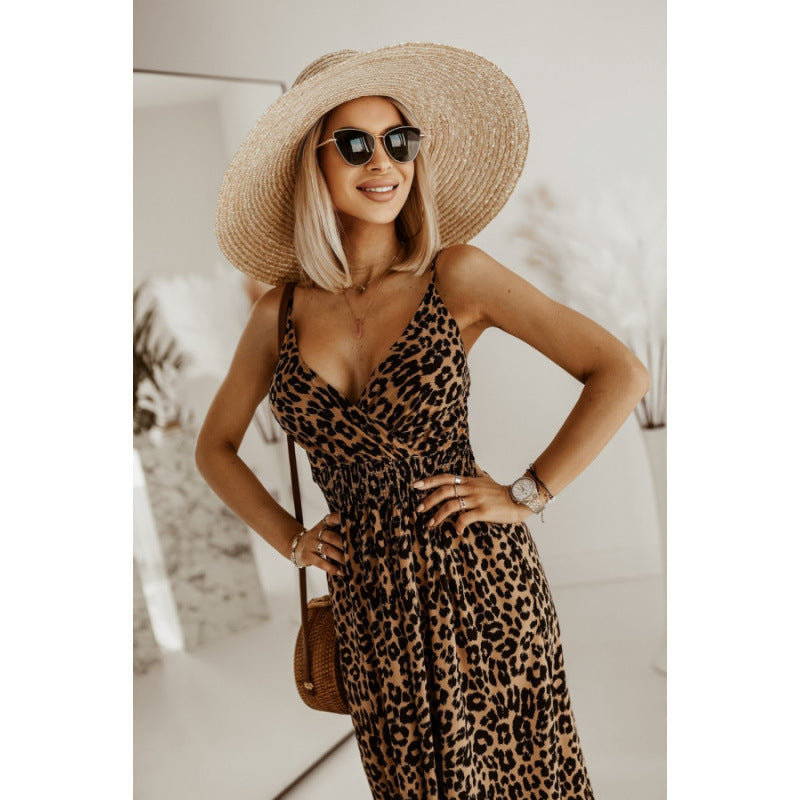 Robe maxi léopard élégant pour femmes Chic und Stil