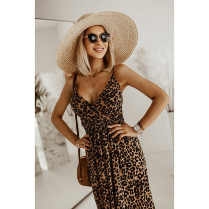 Robe maxi léopard élégant pour femmes Chic und Stil