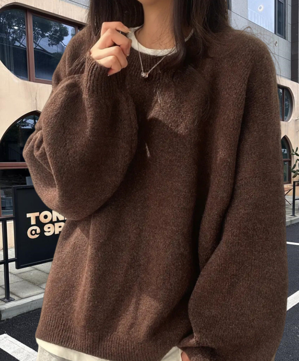 Dames pull en tricot surdimensionné en matériau polaire doux et avec des éléments de coupe modernes Chic und Stil