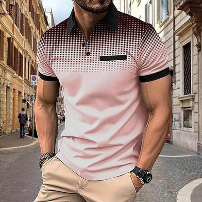 Polo-shirt pour hommes à manches courtes avec motif dégradé Chic und Stil