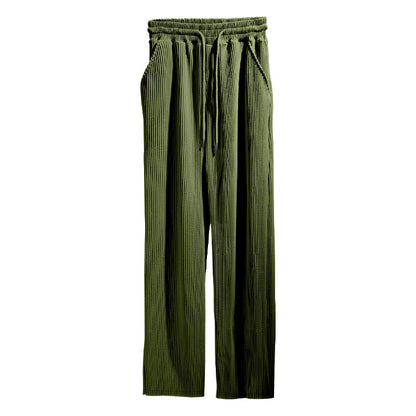 Ladies High-Quality Pleated Leisure Pants with Elastic Waist and Pockets Chic and Style