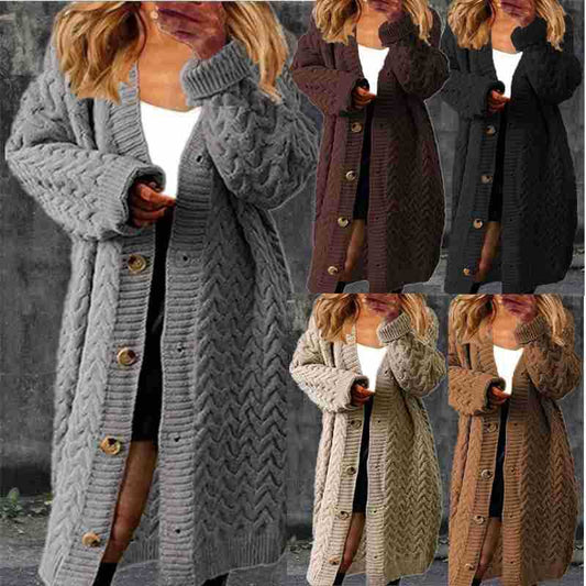 Cardigan en gros tricot pour femmes avec des détails de bouton élégants et un design structuré Chic und Stil
