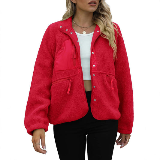 Ladies cozy fleece jacket with practical pockets Chic and Style
