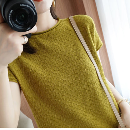 Top décontracté en tricot texturé Chic und Stil pour femmes