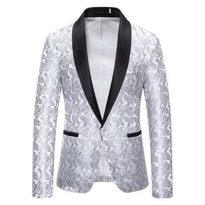 Elegant tuxedo blazer for men with luxurious paisley pattern Chic and Style