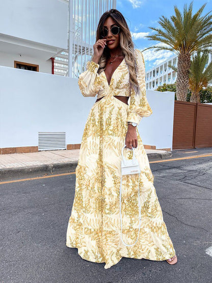 Maxi robe pour femmes avec des détails floraux et une coupe élégante Chic und Stil