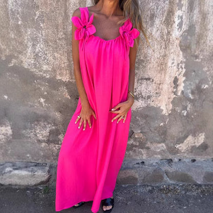 Robe maxi fluide pour femmes avec liens décoratifs aux épaules Chic und Stil