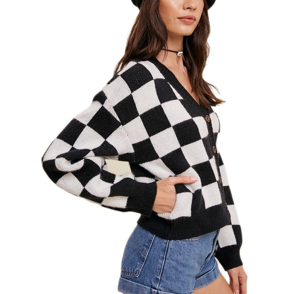 Dames Gilet à carreaux Chic und Stil