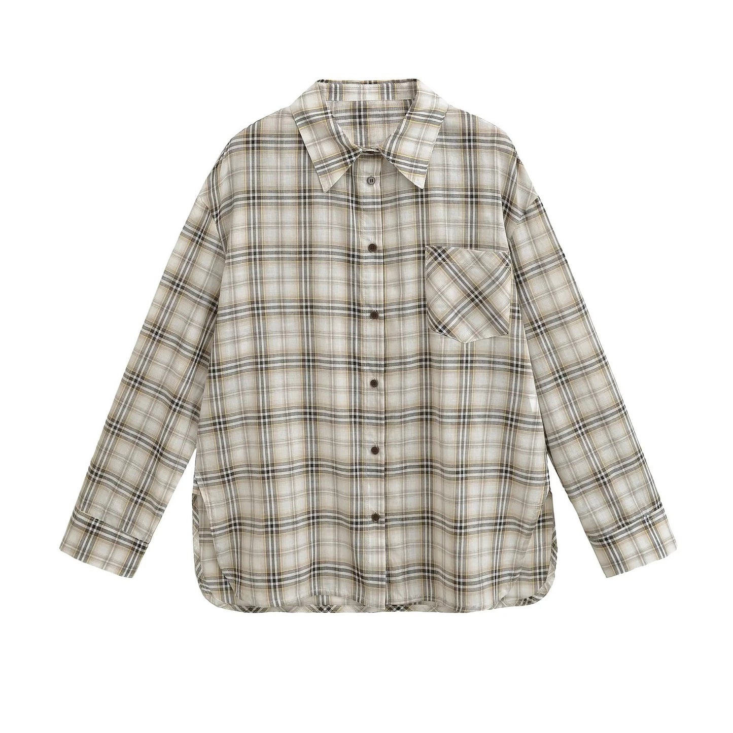 Chemise en flanelle à carreaux grande taille pour femmes Chic und Stil