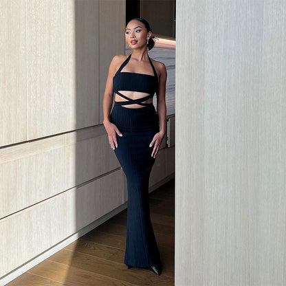 Robe maxi à découpes en rib femme Chic und Stil