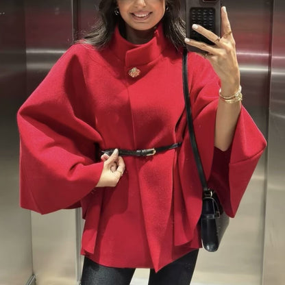 Dames élégante manteau avec col classique et ceinture Chic und Stil