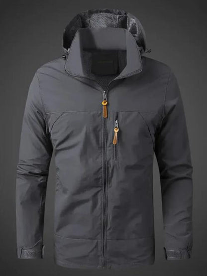 Functional waterproof jacket for men with adjustable hood Chic and Style