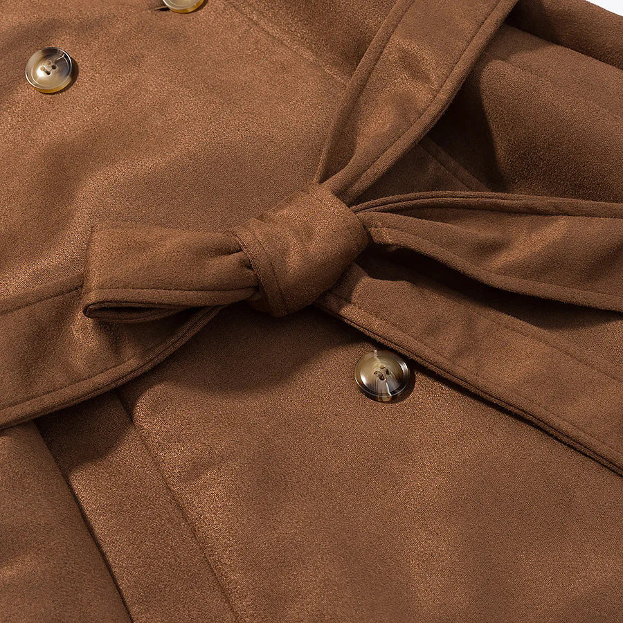 Elegant trench coat for women with double-breasted buttons and belt Chic und Stil