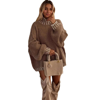 Pull en tricot oversize pour dames avec col décoratif Chic und Stil