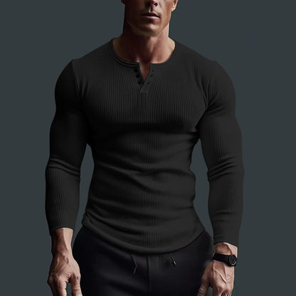 Chemise à boutons à manches longues pour hommes au design en rib moderne Chic und Stil