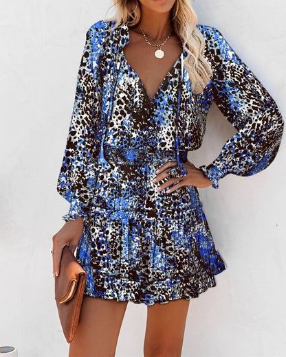 Women's Elegant Chic and Style Ruffled Floral Mini Dress