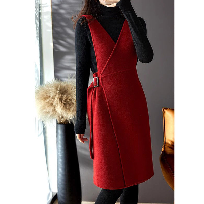 Robe portefeuille A-line élégante pour femmes Chic und Stil