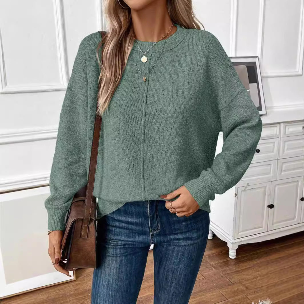 Pull en tricot décontracté pour femmes avec épaules tombantes Chic und Stil