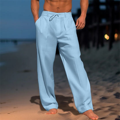 Pantalon d'été ample pour hommes avec taille élastique et poches pratiques Chic und Stil