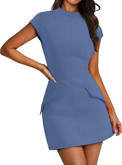 Robe ajustée pour femmes avec manches courtes et poches pratiques Chic und Stil