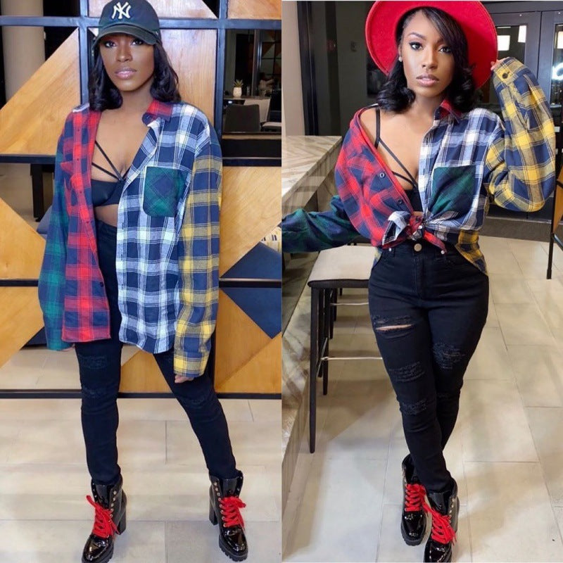 Chemise à carreaux oversize pour femmes avec une coupe tendance et un look décontracté Chic und Stil