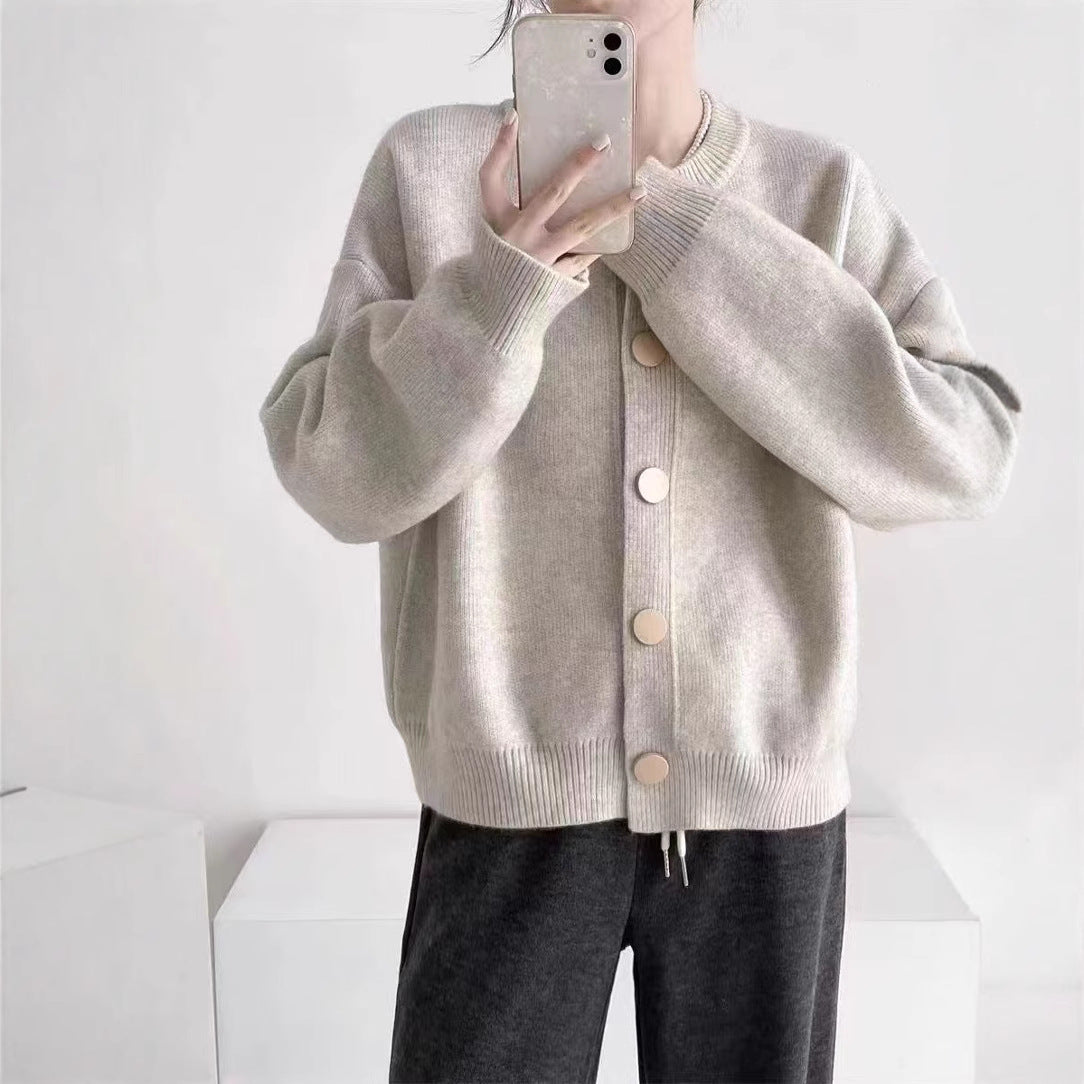 Dames Pull en tricot douillet avec de grands boutons et un design élégant Chic und Stil