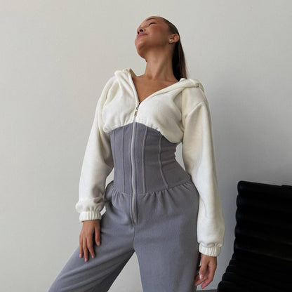 Dames Jumpsuit raffiné avec capuche Chic und Stil