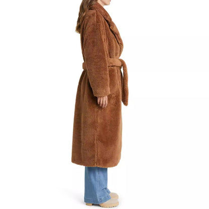 Ladies Long Cozy Robe with Belt and Pockets Chic and Style