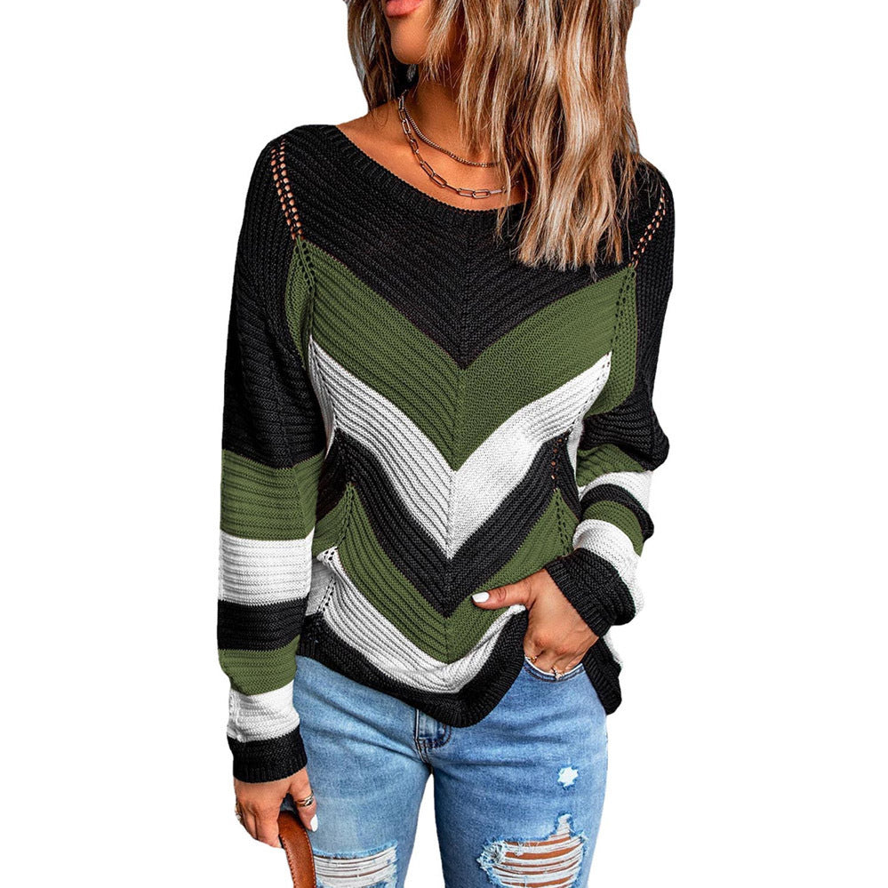 Pull pour femmes et tricot décontracté avec motif en zigzag et coupe aérienne Chic und Stil