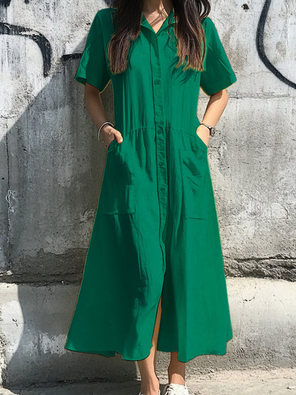 Robe midi à boutons pour dames Chic und Stil
