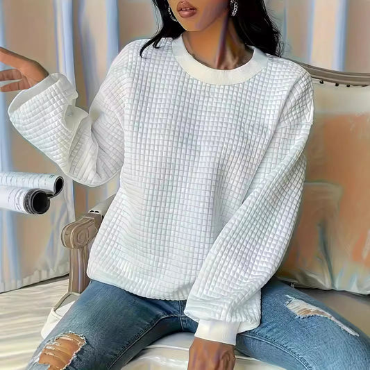 Dames pull décontracté oversized avec design texturé Chic und Stil
