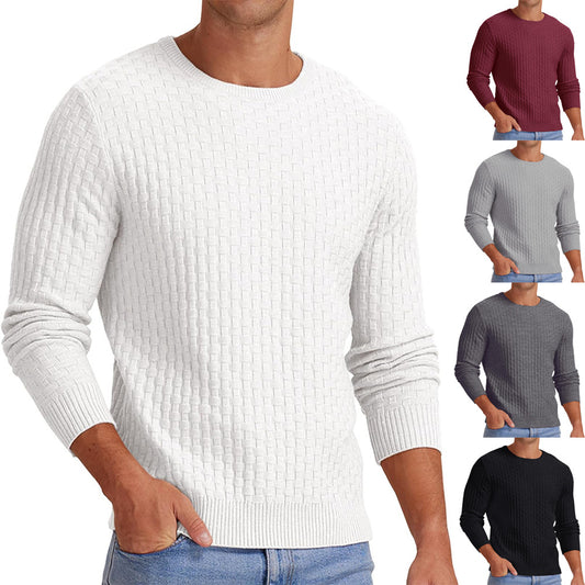 Pull-over rond col structuré pour hommes Chic und Stil