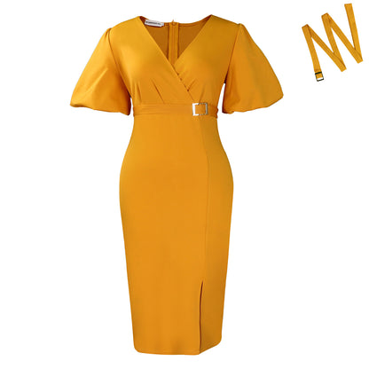 Robe portefeuille pour femme avec élégante boucle de ceinture accentuée Chic und Stil